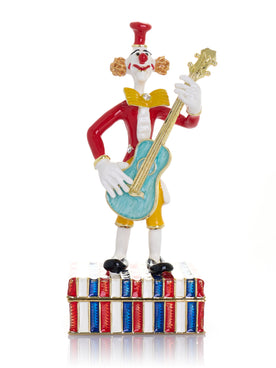 Keren Kopal Musical Circus Clown with Turquoise Guitar Trinket Box