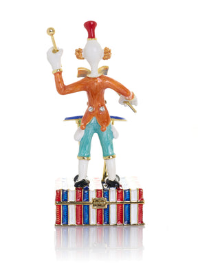 Musical Circus Clown with Timpani Drums Trinket Box