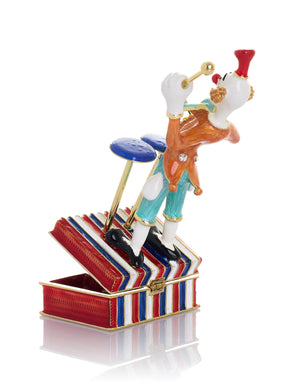 Musical Circus Clown with Timpani Drums Trinket Box