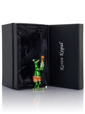 Grenouille mangeant un cornet de glace au chocolat – Boîte à bijoux