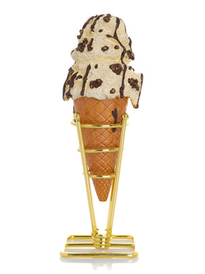 Boîte à bijoux Cornet de Glace Cookies & Cream au Chocolat Noir Fondu