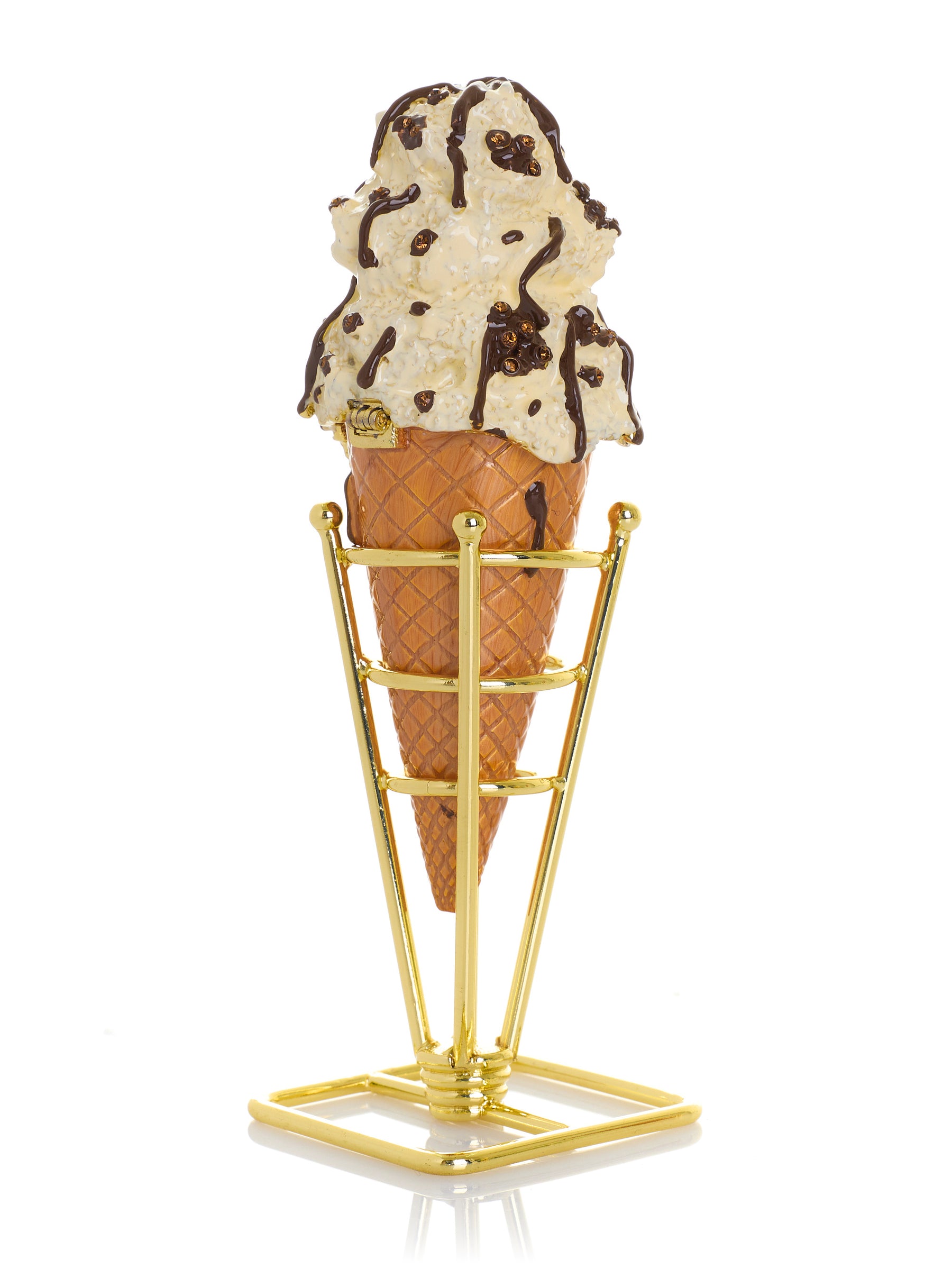 Boîte à bijoux Cornet de Glace Cookies & Cream au Chocolat Noir Fondu