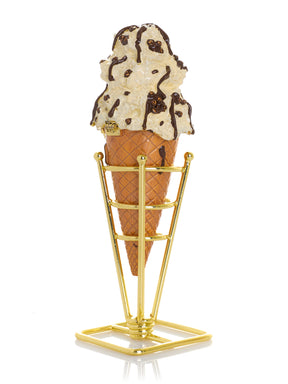 Boîte à bijoux Cornet de Glace Cookies & Cream au Chocolat Noir Fondu