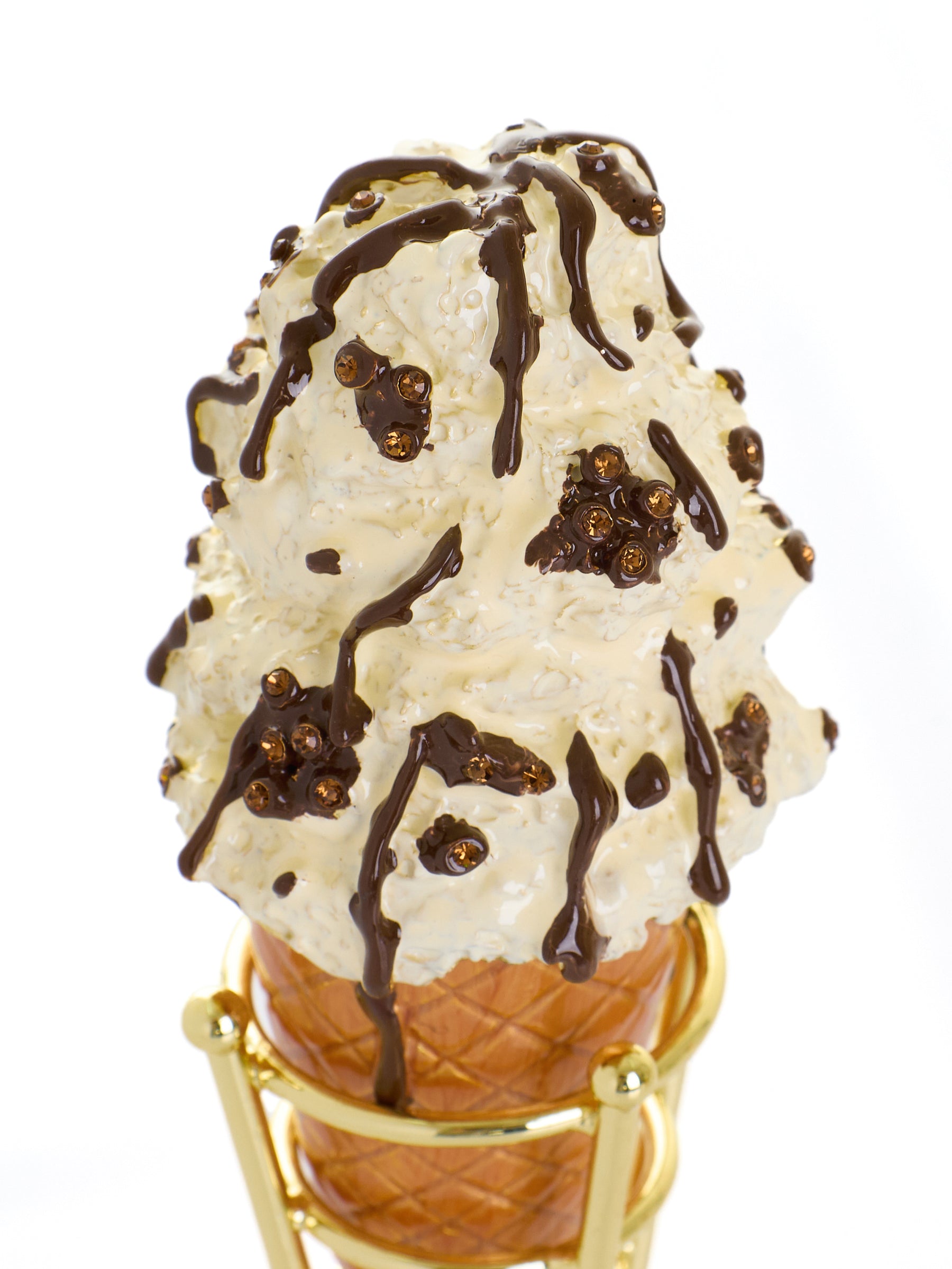 Boîte à bijoux Cornet de Glace Cookies & Cream au Chocolat Noir Fondu