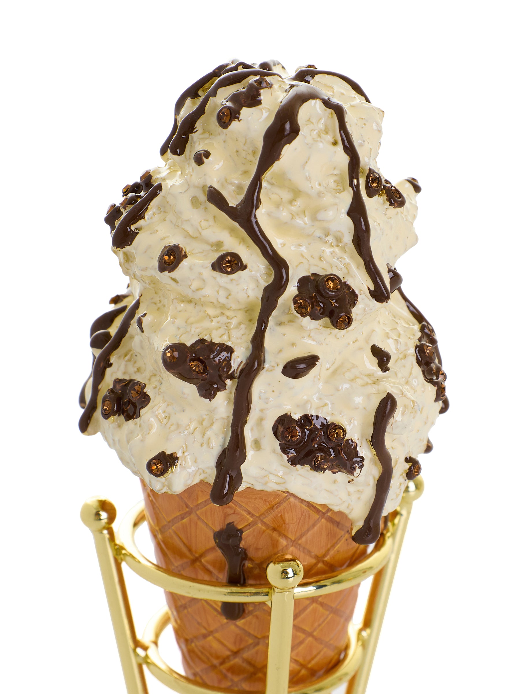 Boîte à bijoux Cornet de Glace Cookies & Cream au Chocolat Noir Fondu