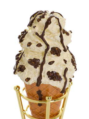 Boîte à bijoux Cornet de Glace Cookies & Cream au Chocolat Noir Fondu