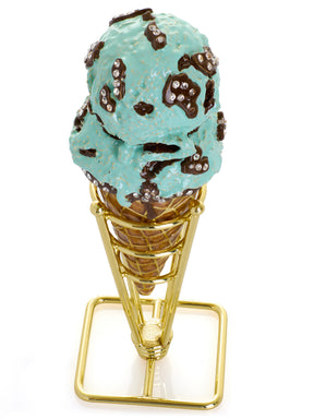 Summer Special Mint Chocolate Chip Ice Cream Cone Trinket Box