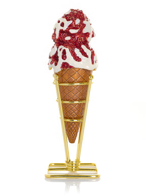 Strawberry Cream & Vanilla Swirl Ice Cream Cone Trinket Box