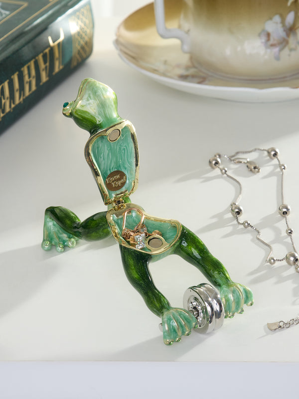 Grenouille faisant de l'Ab Roller – Boîte à bijoux