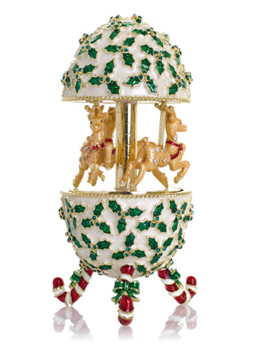 Keren Kopal Christmas Reindeer Musical Carousel Playing Jingle Bells