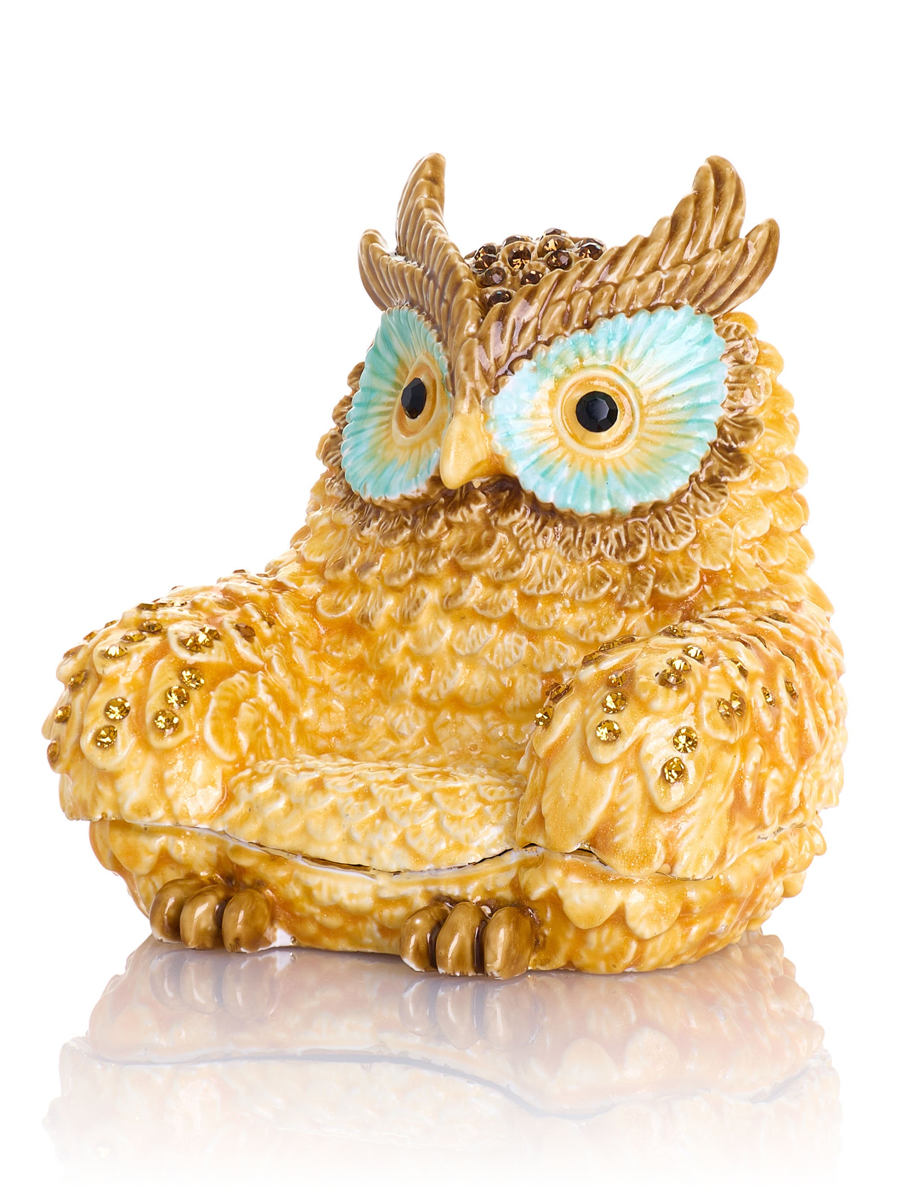 Gold and Brown Owl Armchair Trinket Box