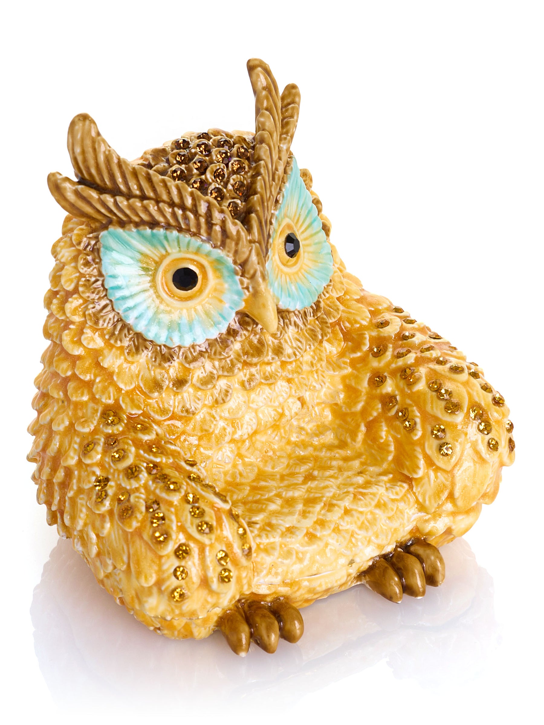 Gold and Brown Owl Armchair Trinket Box