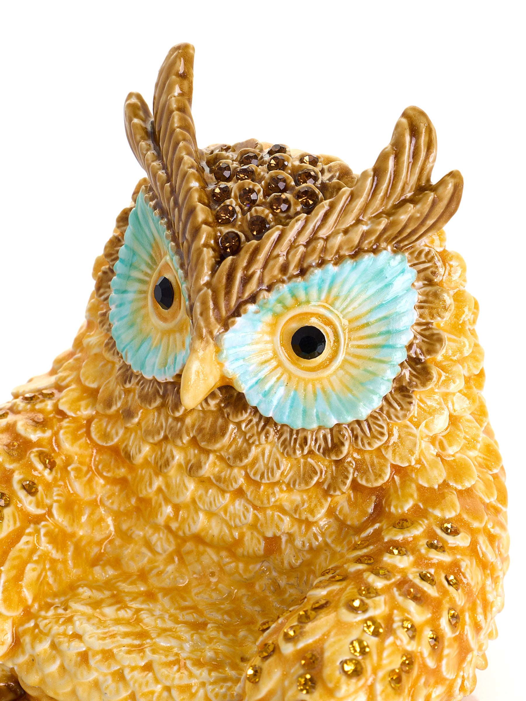 Gold and Brown Owl Armchair Trinket Box