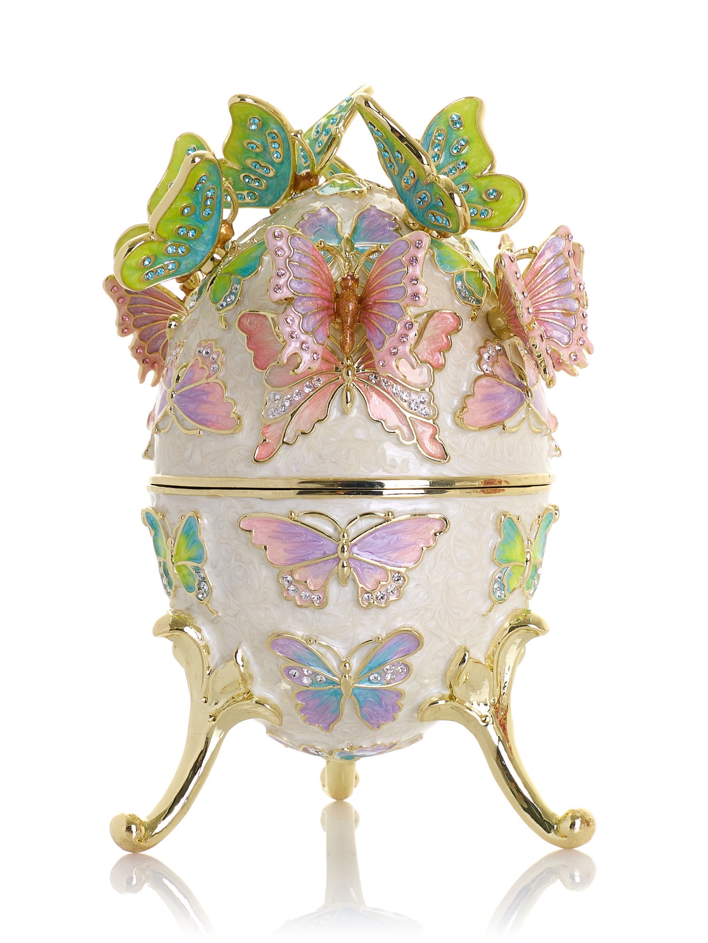 Keren Kopal Limited Edition Enchanted Butterfly Egg Trinket Box with Detachable Crystal Butterflies