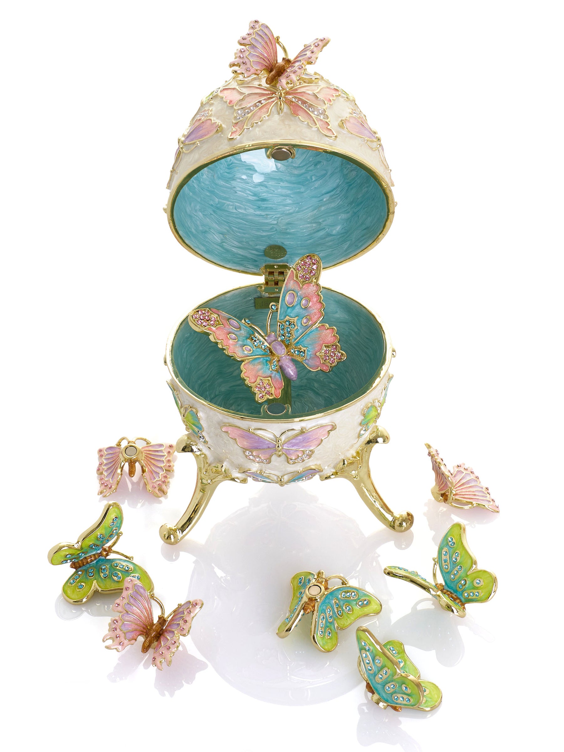 Keren Kopal Limited Edition Enchanted Butterfly Egg Trinket Box with Detachable Crystal Butterflies