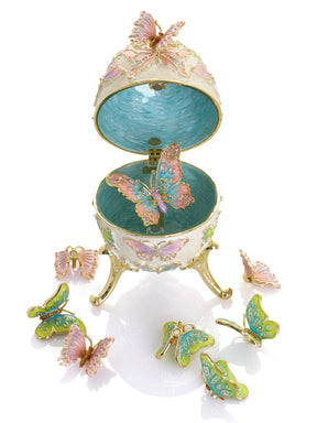 Keren Kopal Limited Edition Enchanted Butterfly Egg Trinket Box with Detachable Crystal Butterflies