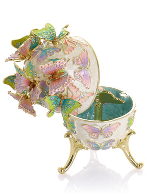 Keren Kopal Limited Edition Enchanted Butterfly Egg Trinket Box with Detachable Crystal Butterflies