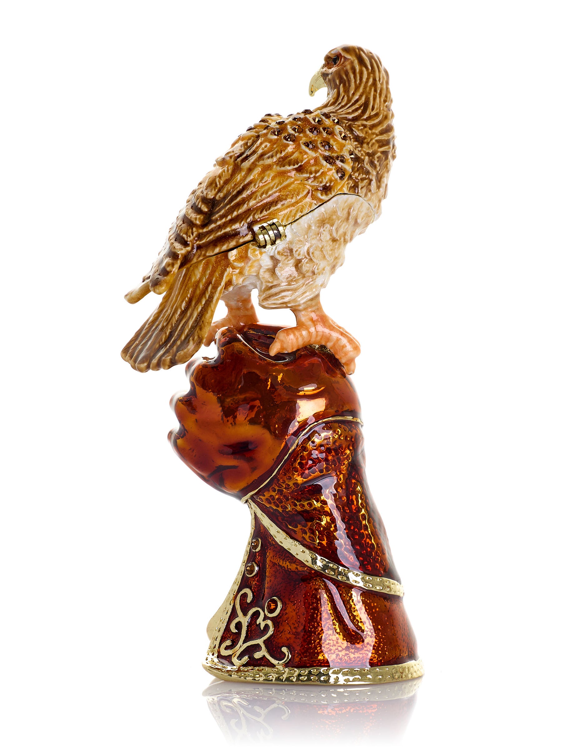 Majestic Eagle on Tree Trunk Trinket Box