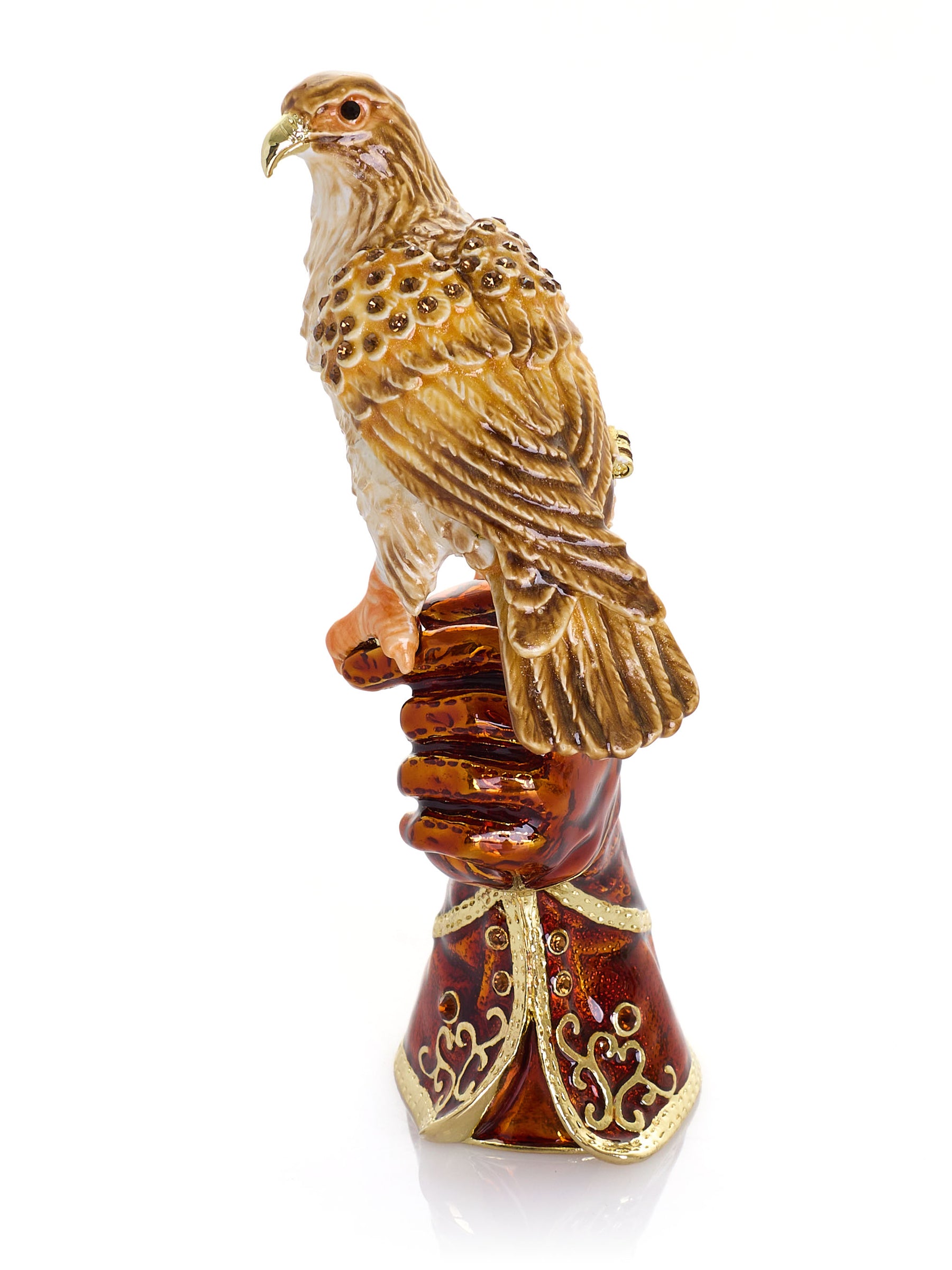 Majestic Eagle on Tree Trunk Trinket Box