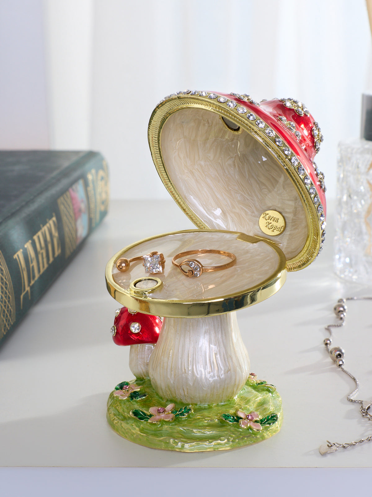 Keren Kopal Crystal-Embellished Red Mushroom Trinket Box by Keren Kopal