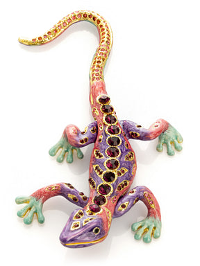 Purple Lizard Jewelry Trinket Box