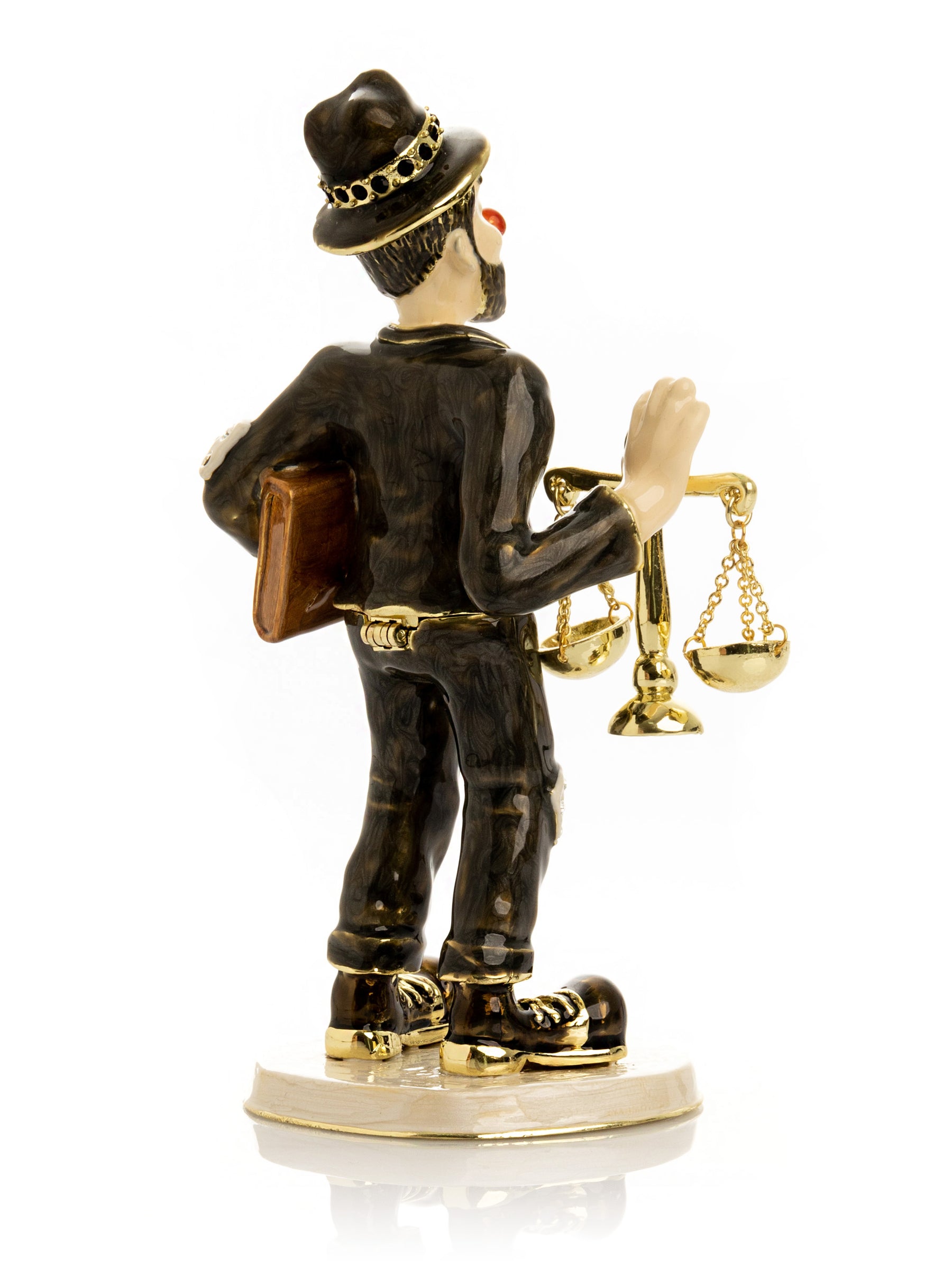 Keren Kopal Clown Lawyer Trinket Box with Book & Scales of Justice