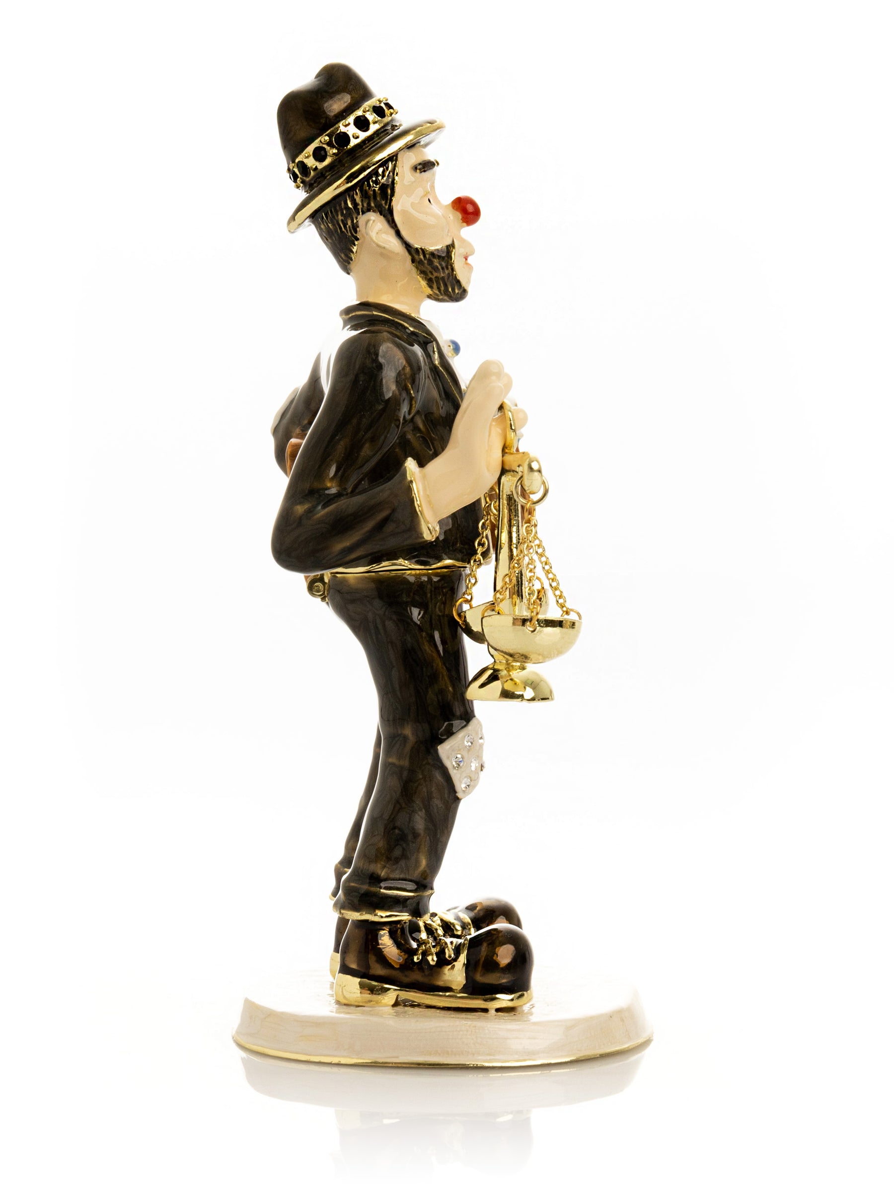Keren Kopal Clown Lawyer Trinket Box with Book & Scales of Justice