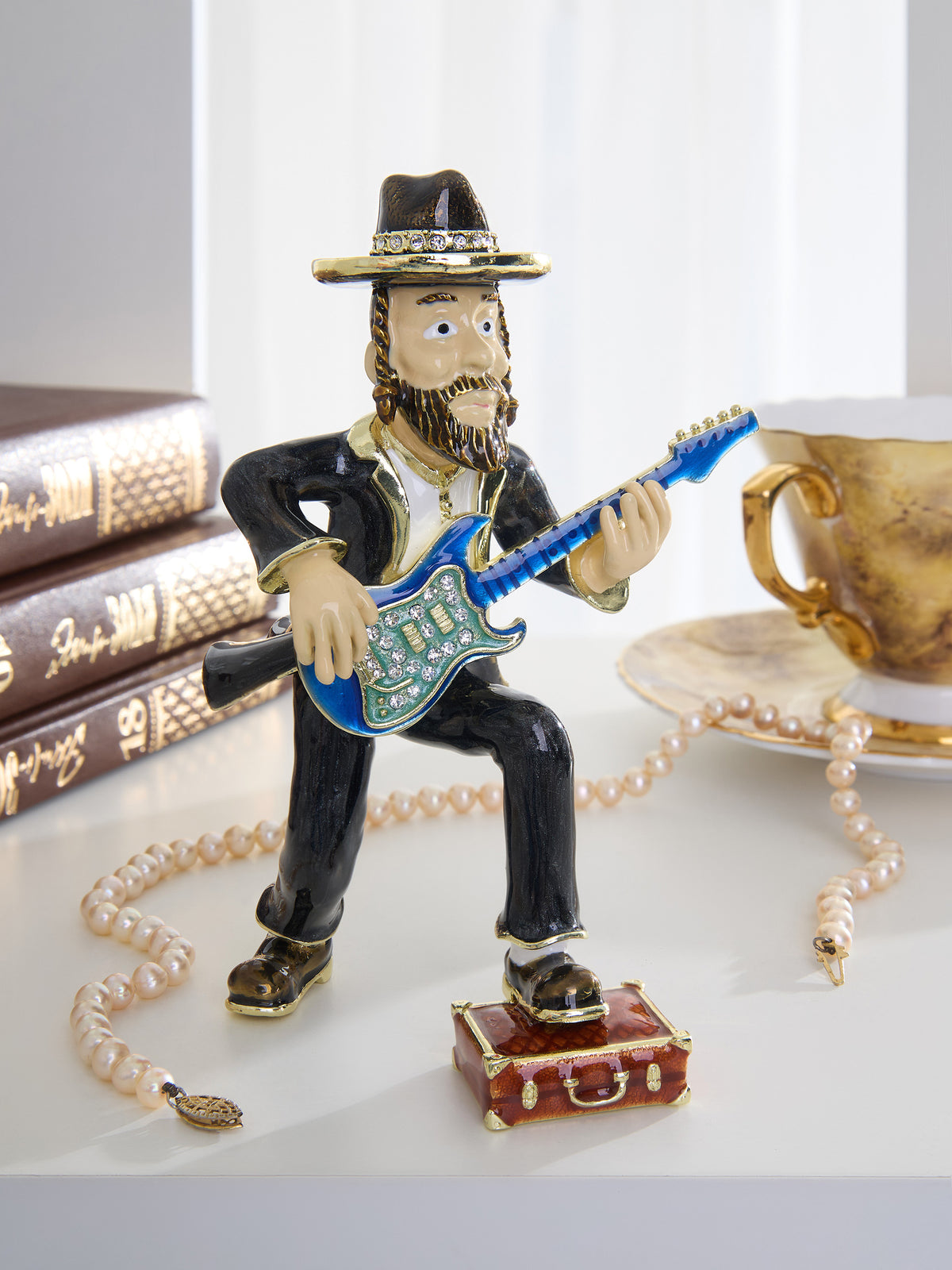 Keren Kopal Guitar Music Player Trinket Box