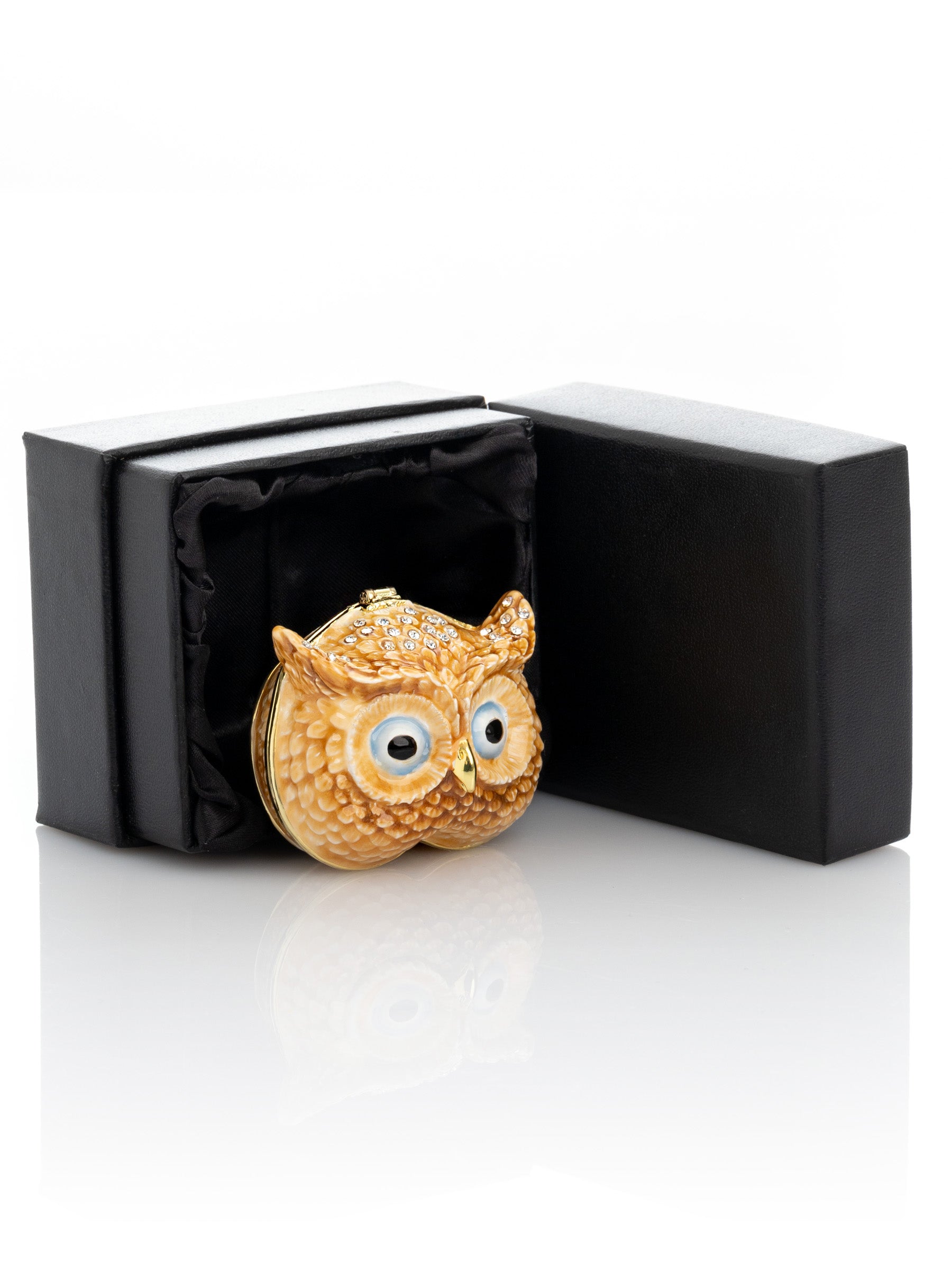 Keren Kopal Brown Owl face trinket box