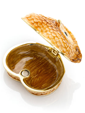 Keren Kopal Brown Owl face trinket box
