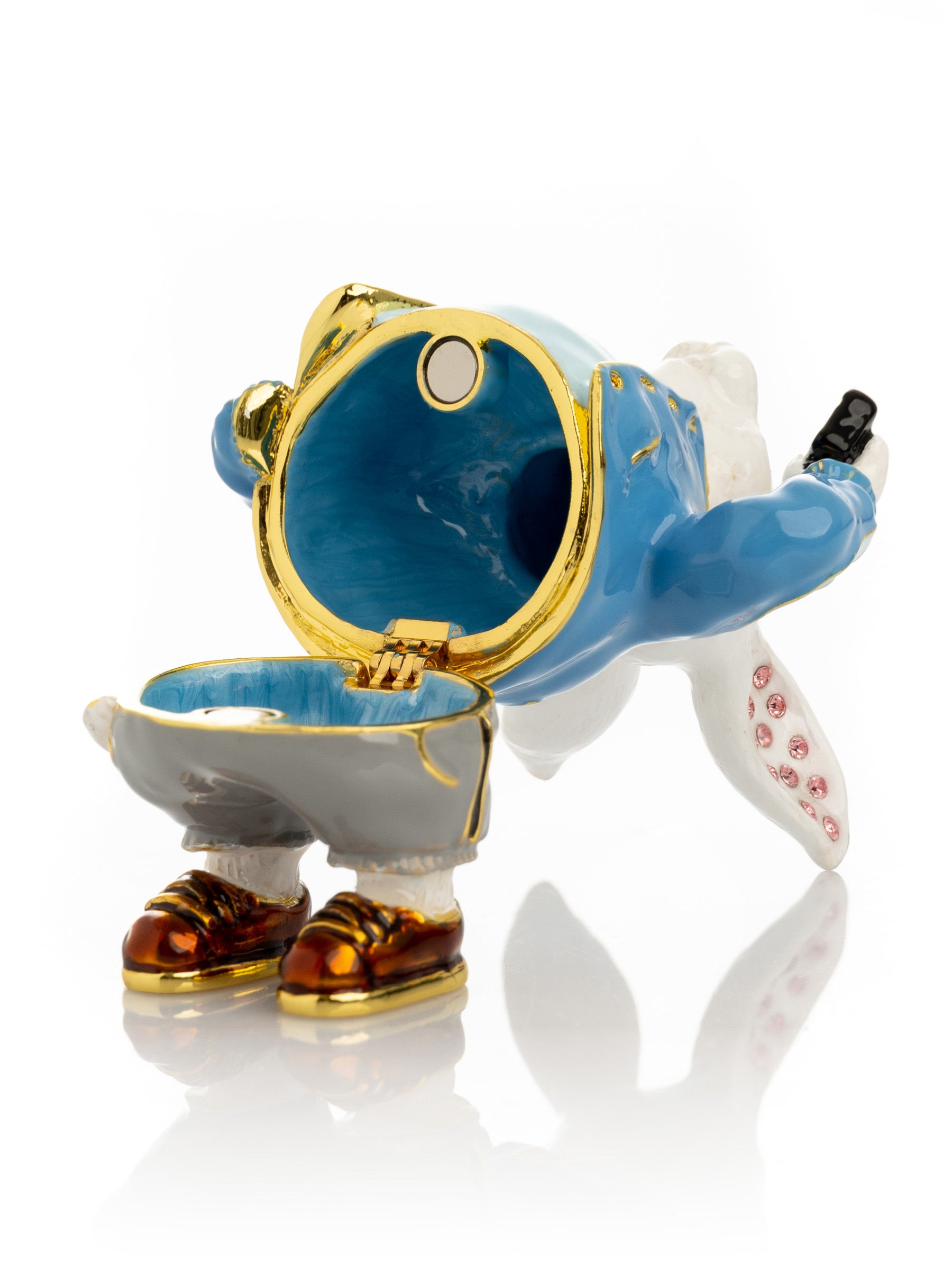 Keren Kopal Businessman Rabbit with Cellphone Trinket Box