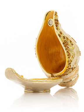 Keren Kopal Elegant Gold & Crystal Seashell Trinket Box