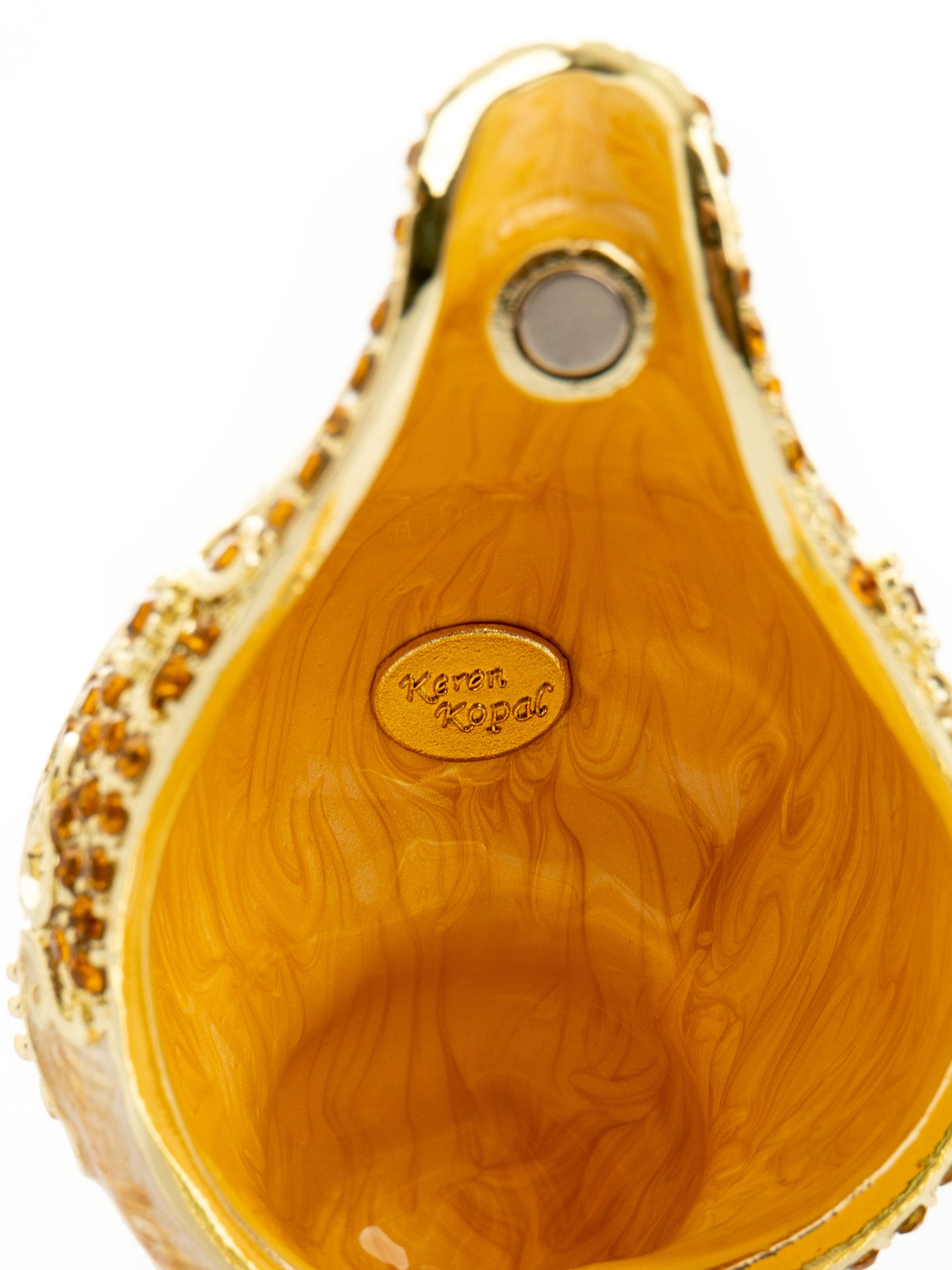 Keren Kopal Elegant Gold & Crystal Seashell Trinket Box