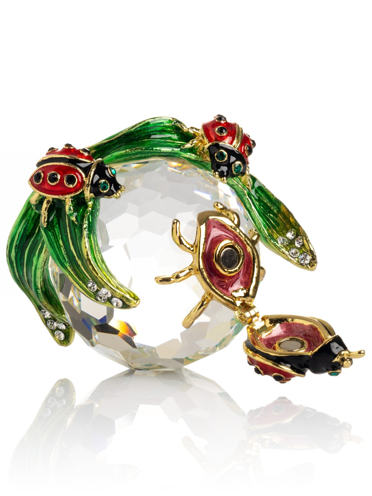 Cute Ladybugs on Crystal