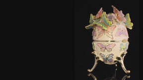 Limited Edition Enchanted Butterfly Egg Trinket Box with Detachable Crystal Butterflies