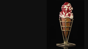 Strawberry Cream & Vanilla Swirl Ice Cream Cone Trinket Box