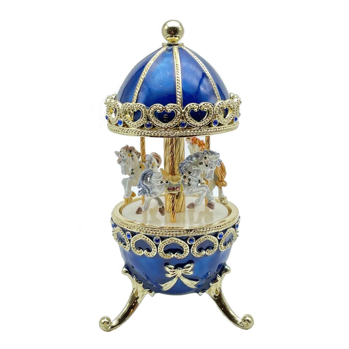 Blaues verziertes Fabergé-Ei