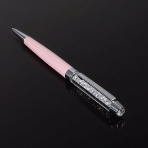 Stylo rose avec cristaux Swarovski