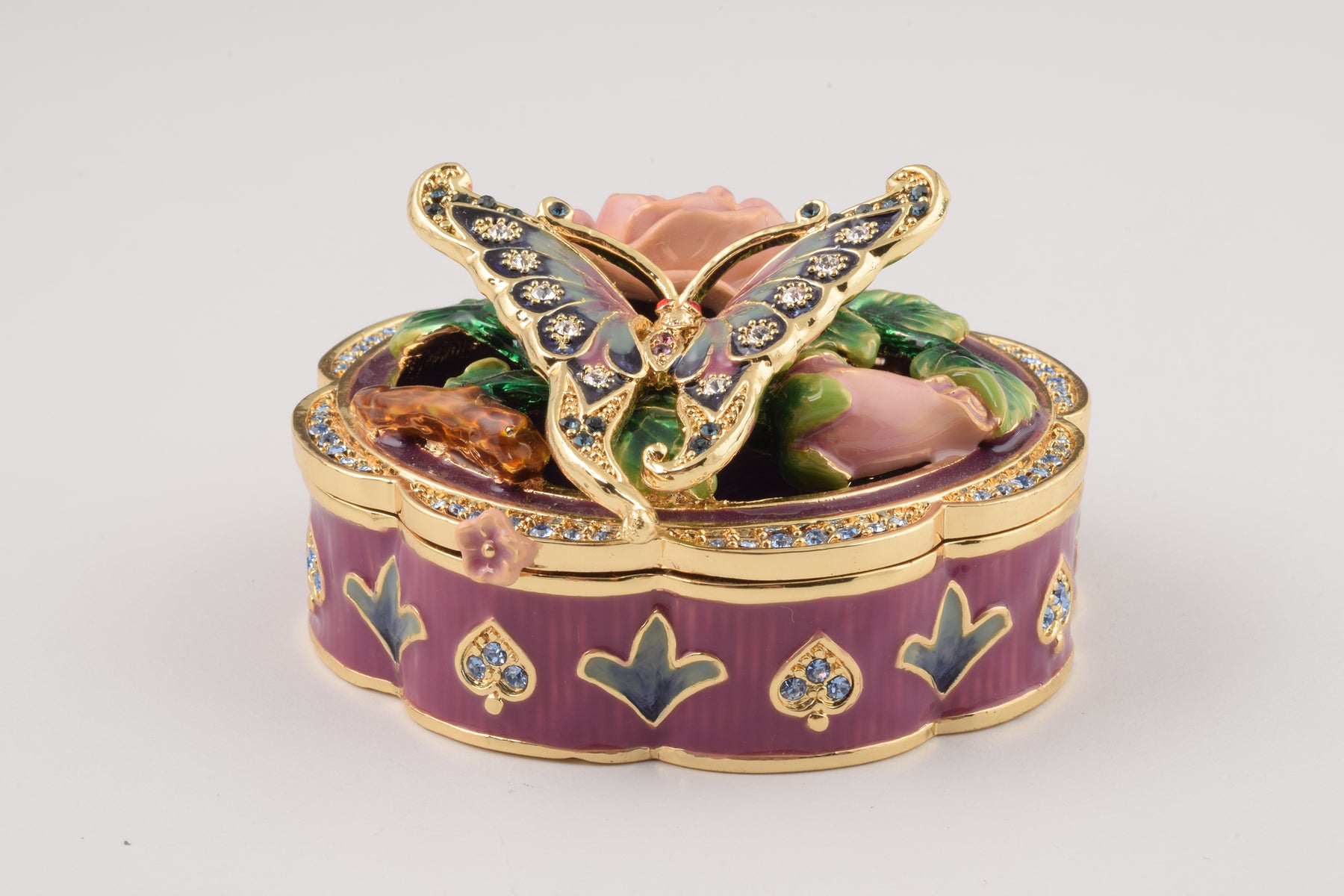 Butterfly on a Flower Trinket Box