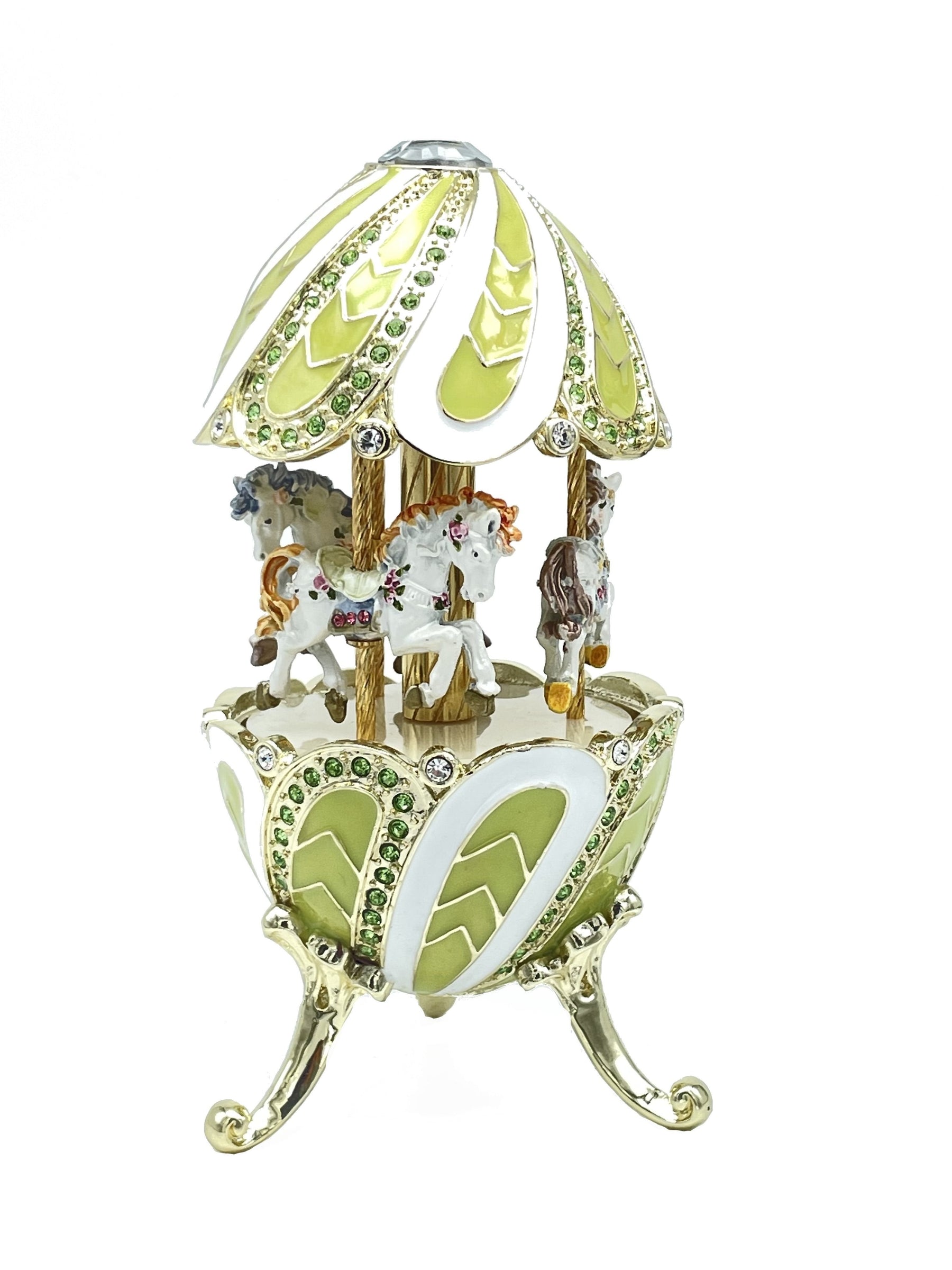 Green Wind up Musical Carousel Carousel music box Keren Kopal