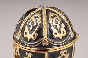 Black Faberge Egg with Clock