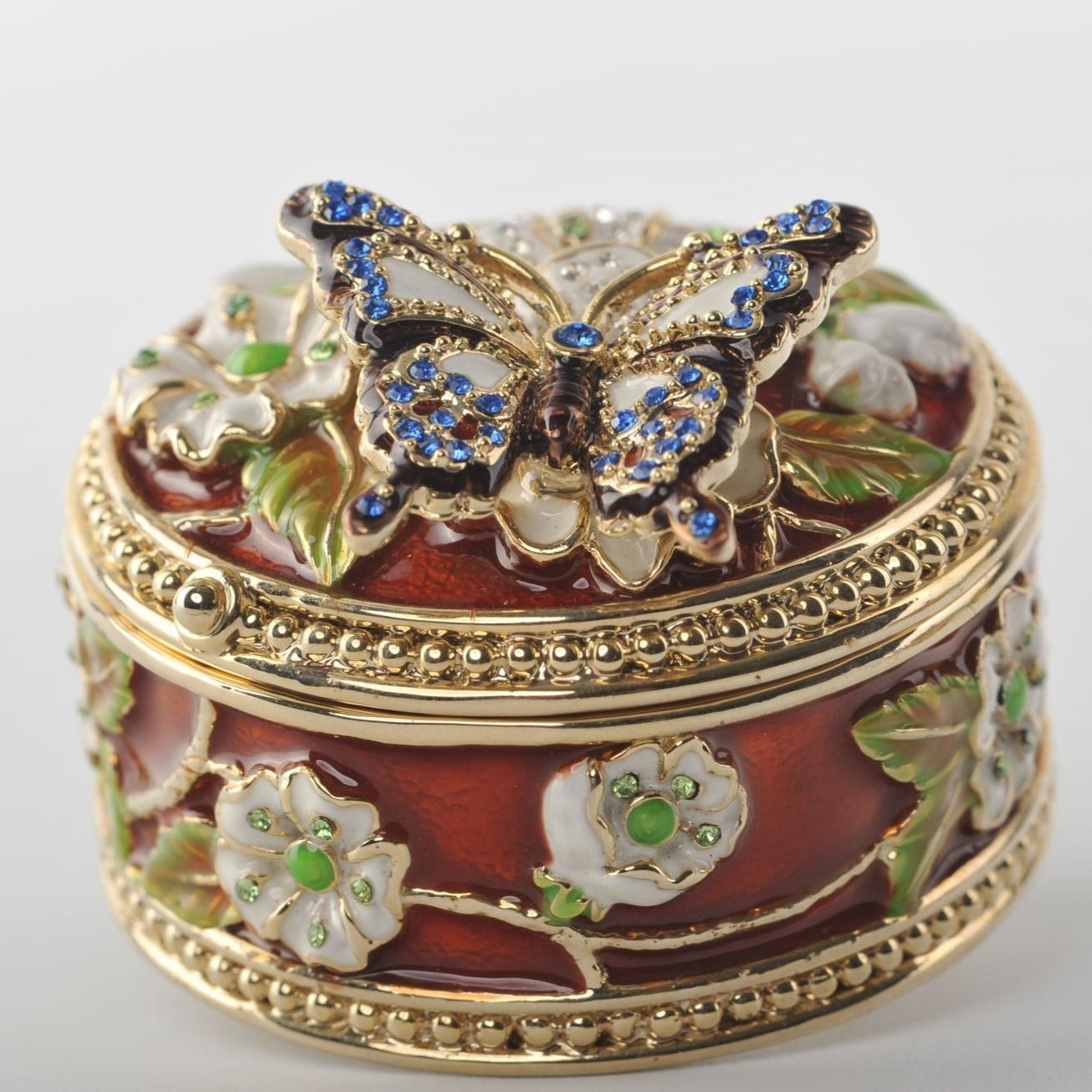 Butterfly & Flowers Trinket Box