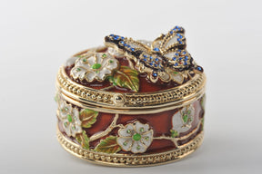 Butterfly & Flowers Trinket Box