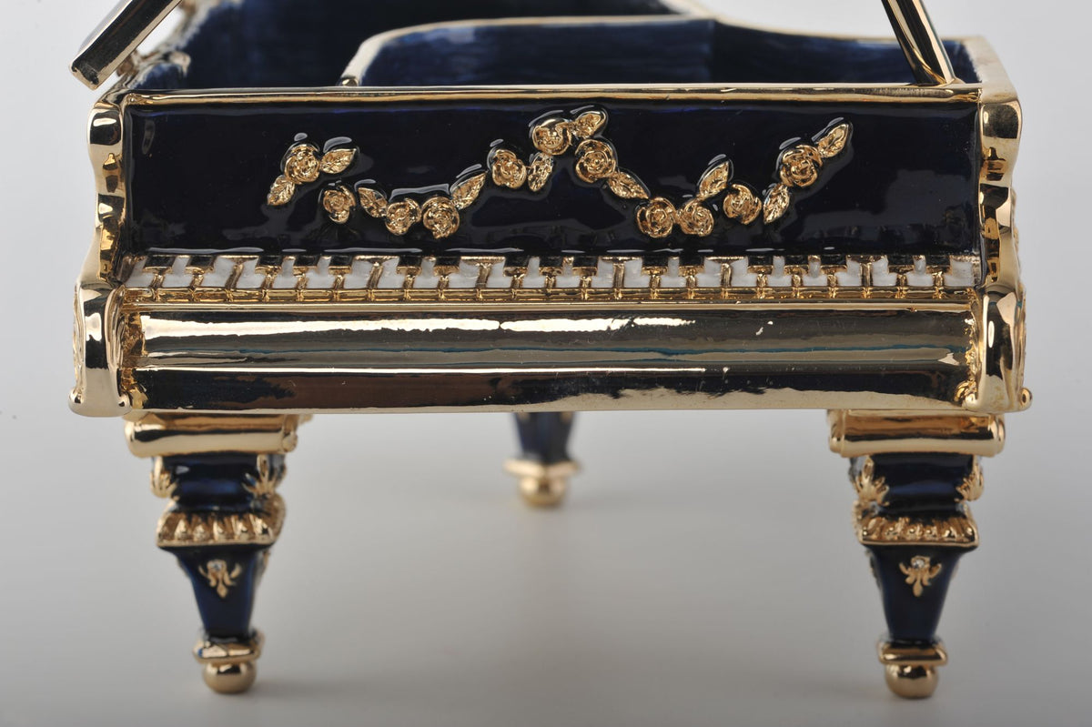 Grand piano bleu foncé