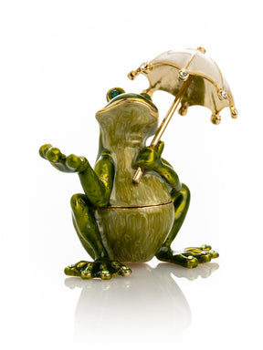 Frog holding an umbrella