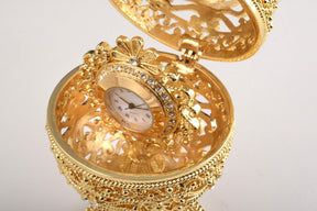 Keren Kopal Gold Faberge Egg with Clock Inside  119.00