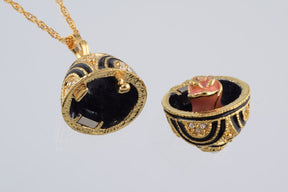 Keren Kopal Gold & Black Egg Pendant Necklace  39.00