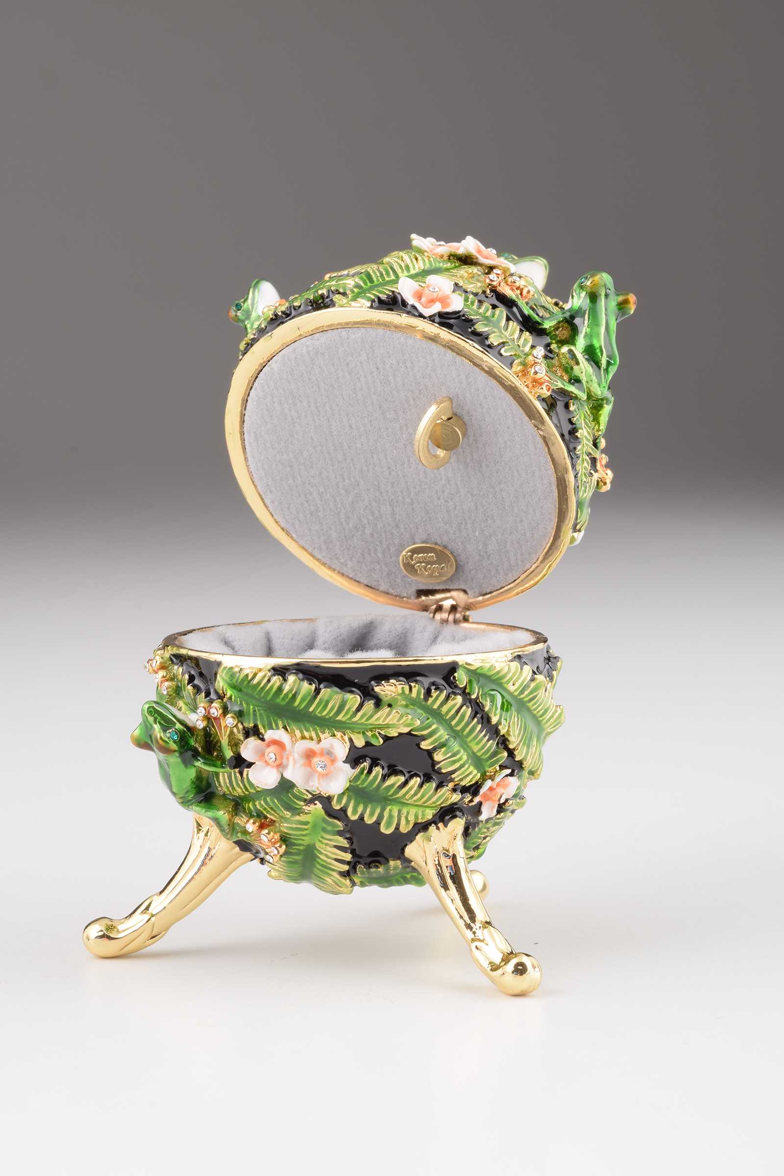 Keren Kopal Green Faberge Egg with Frogs  114.00