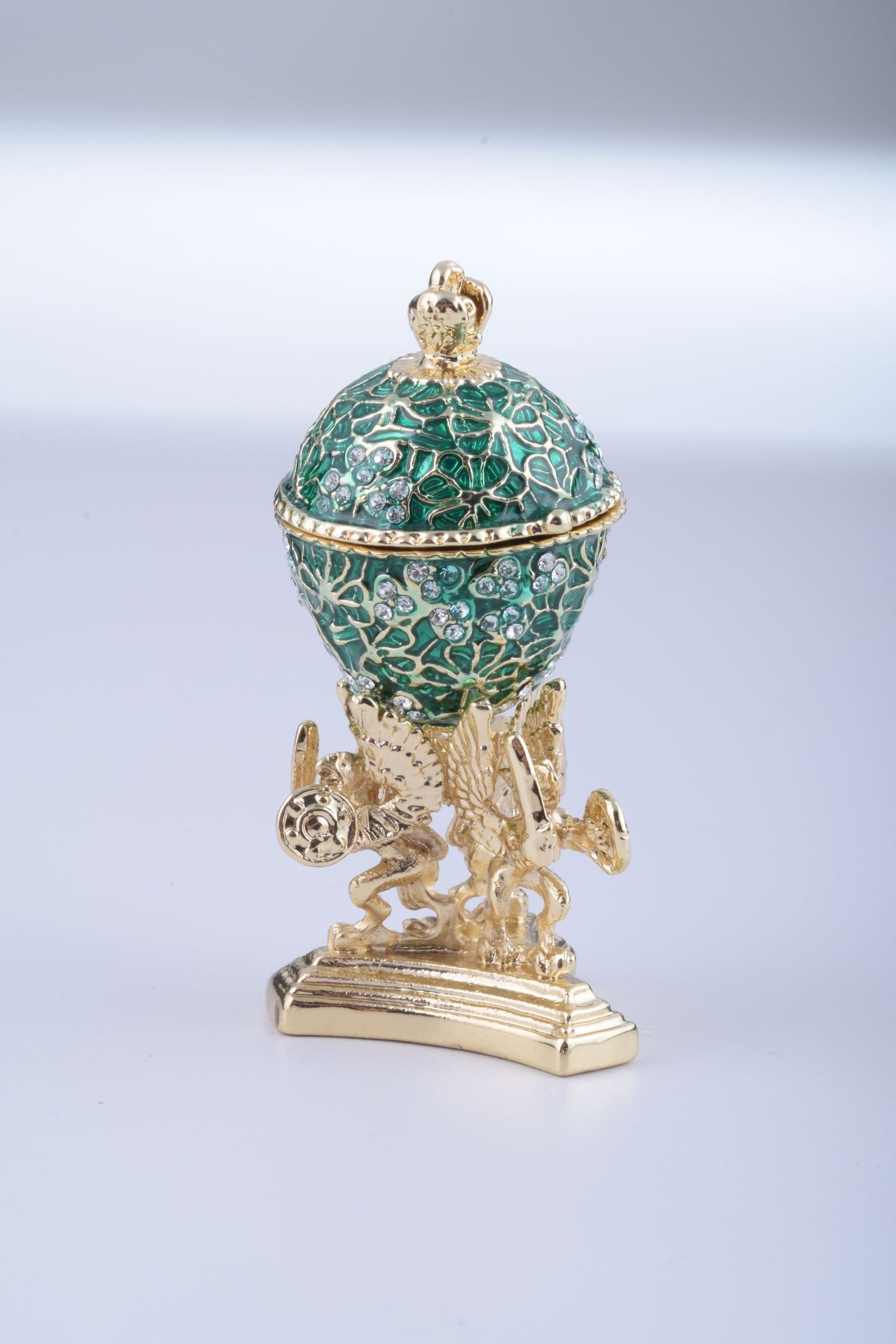 Keren Kopal Green Faberge Egg with a Golden Frog Inside  51.25