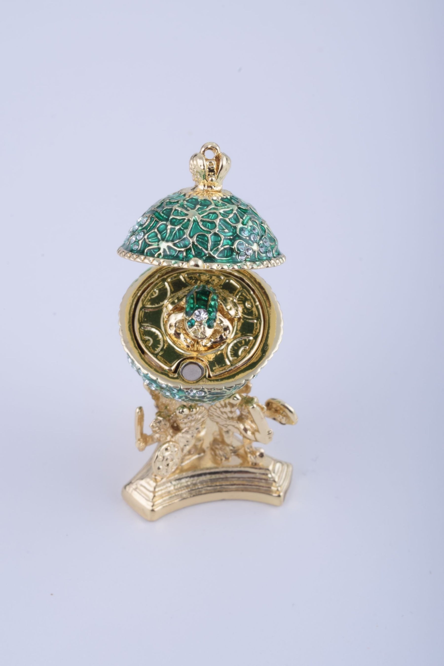 Keren Kopal Green Faberge Egg with a Golden Frog Inside  51.25